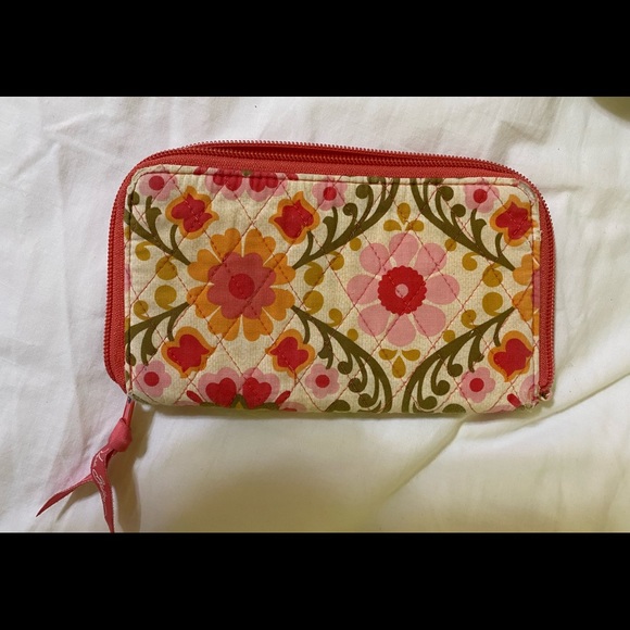 Vera Bradley Handbags - Vera Bradley wallet.  Pink, green, orange and beige
